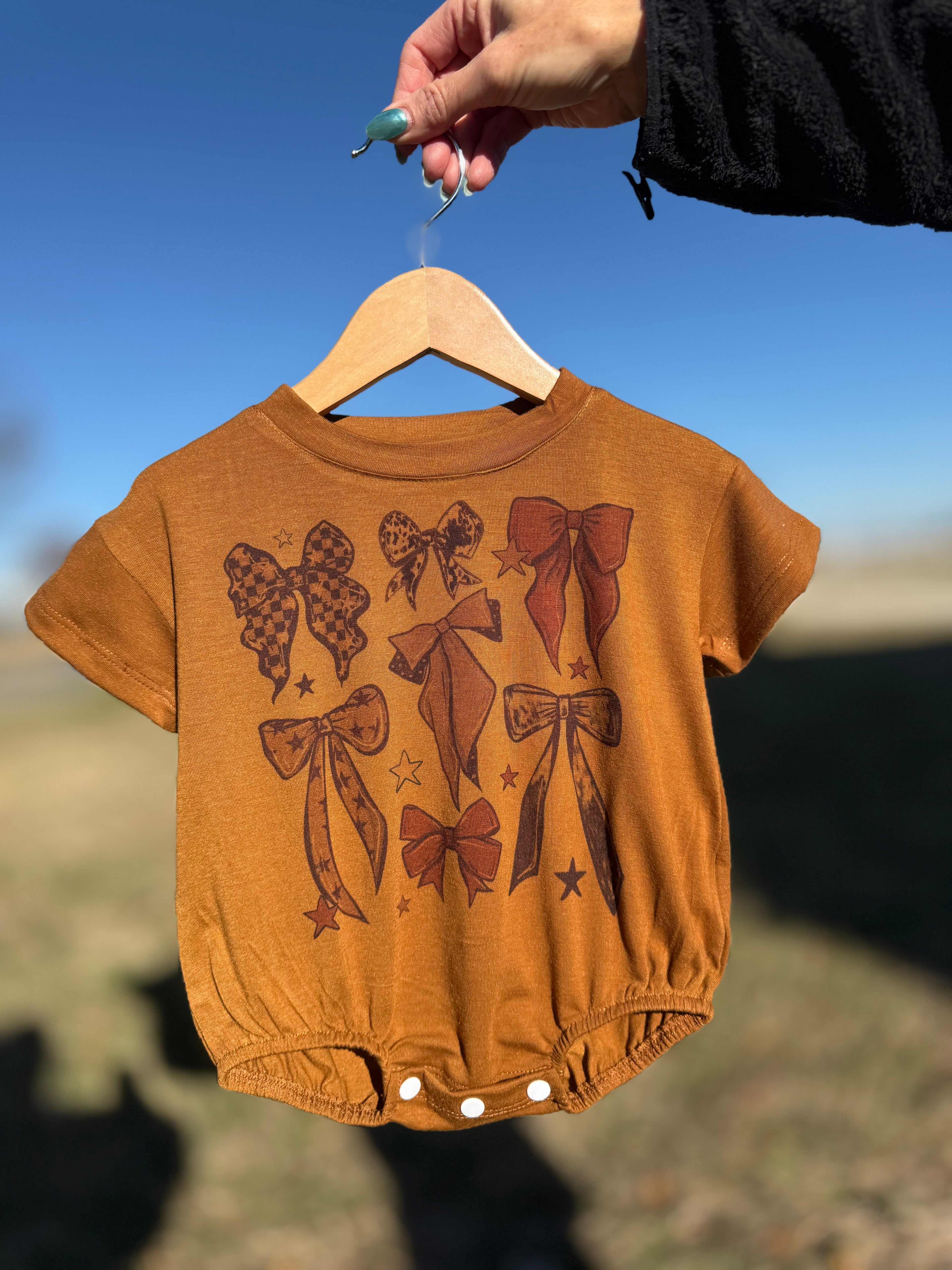 Western Bow bubble romper
