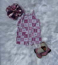 Load image into Gallery viewer, Pink Western Checkered Romper
