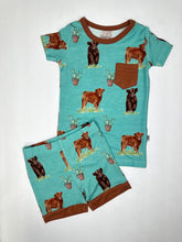 Load image into Gallery viewer, Teal Cow Bamboo Short Set
