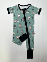 Load image into Gallery viewer, Teal Wild West Bamboo Short Sleeve Sleeper
