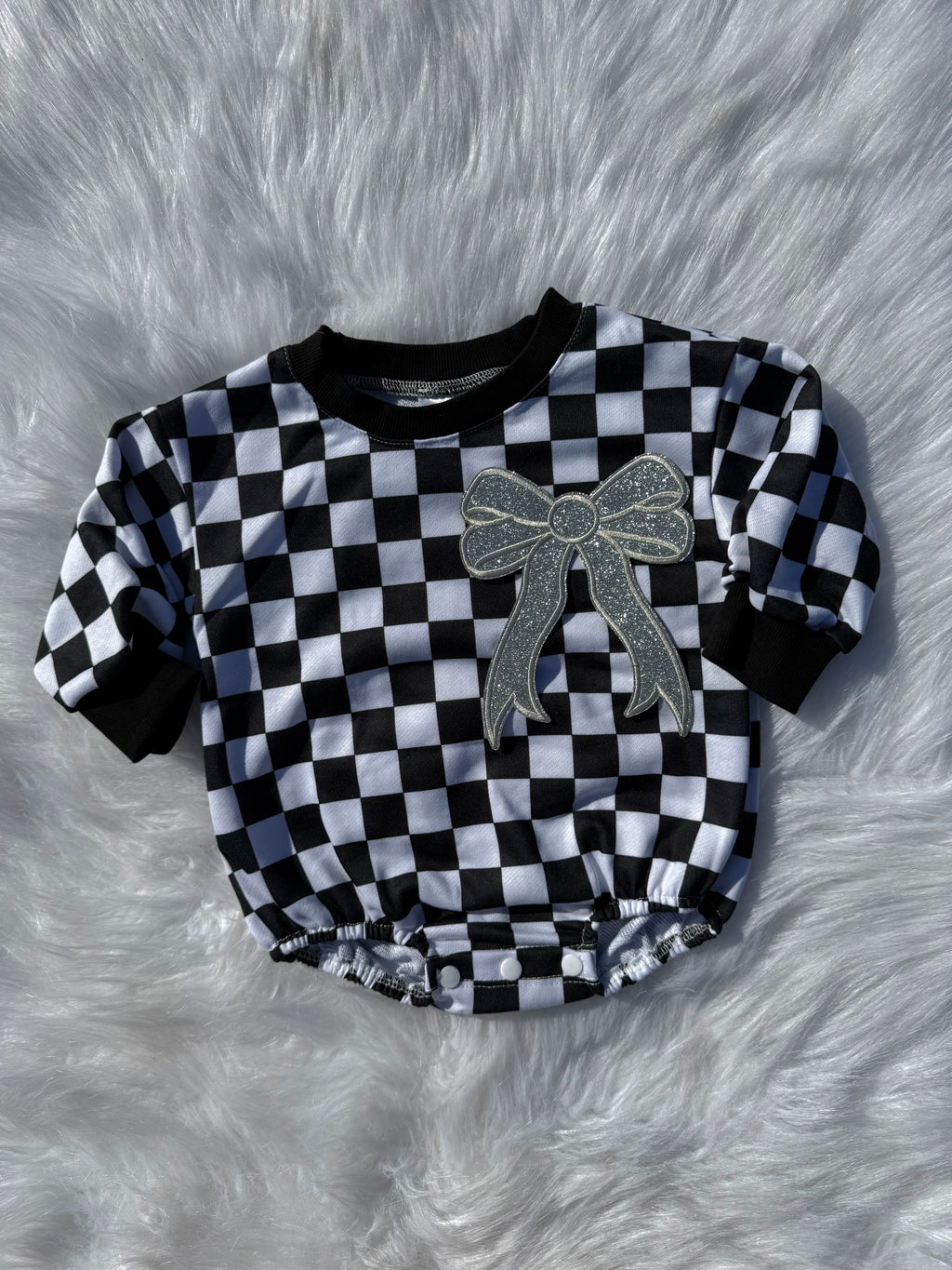 Bow patch bubble rompers (MULTIPLE OPTIONS)