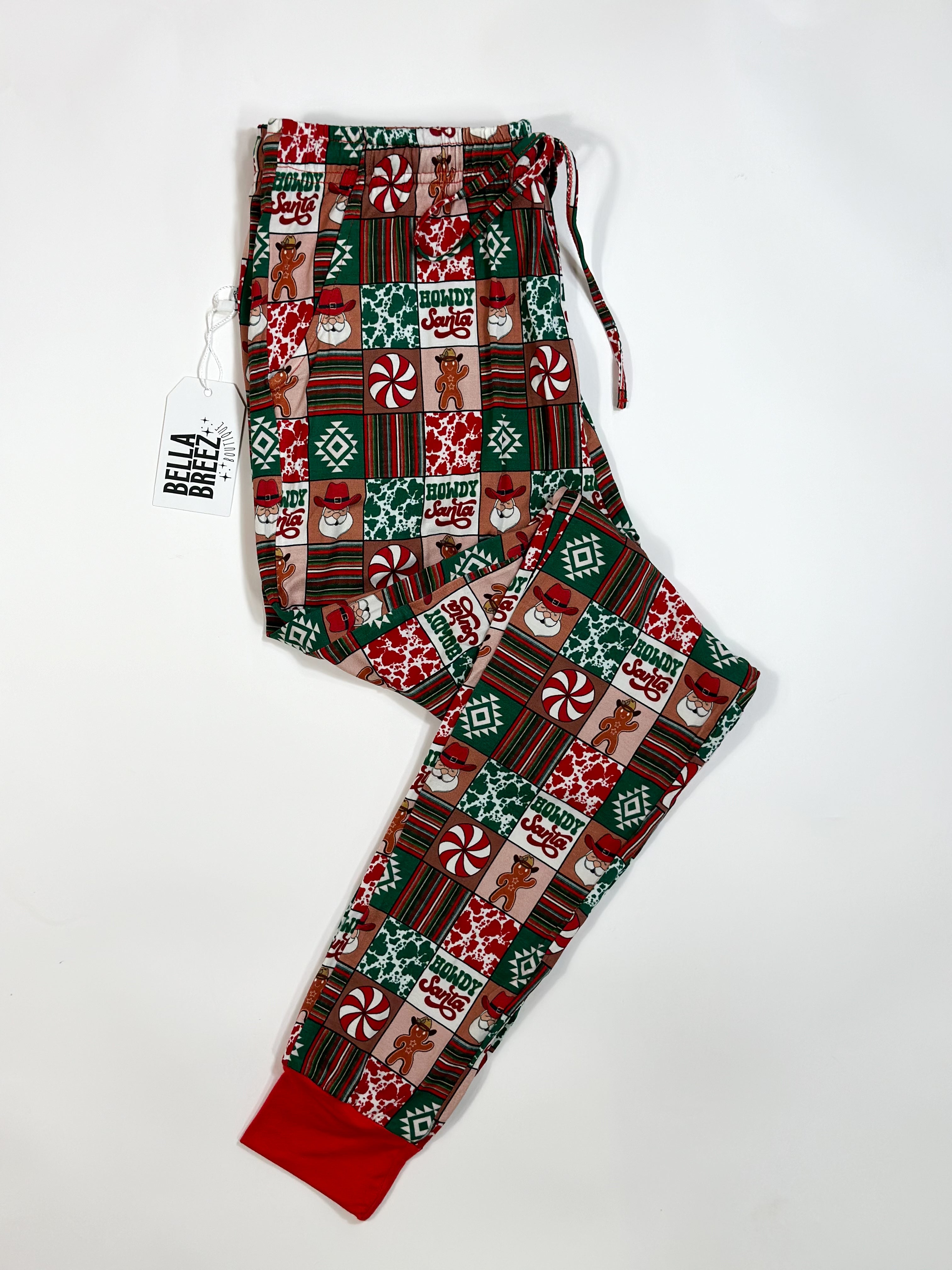 Size Small Howdy Santa Bamboo Joggers (FINAL SALE)