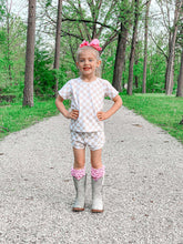 Load image into Gallery viewer, Tan Checkered Short Set
