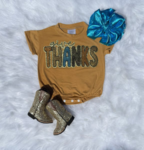 Give Thanks Bubble Romper (2 colors)