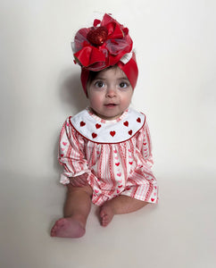 Girls Love Ya Valentines Smocked Girls Set