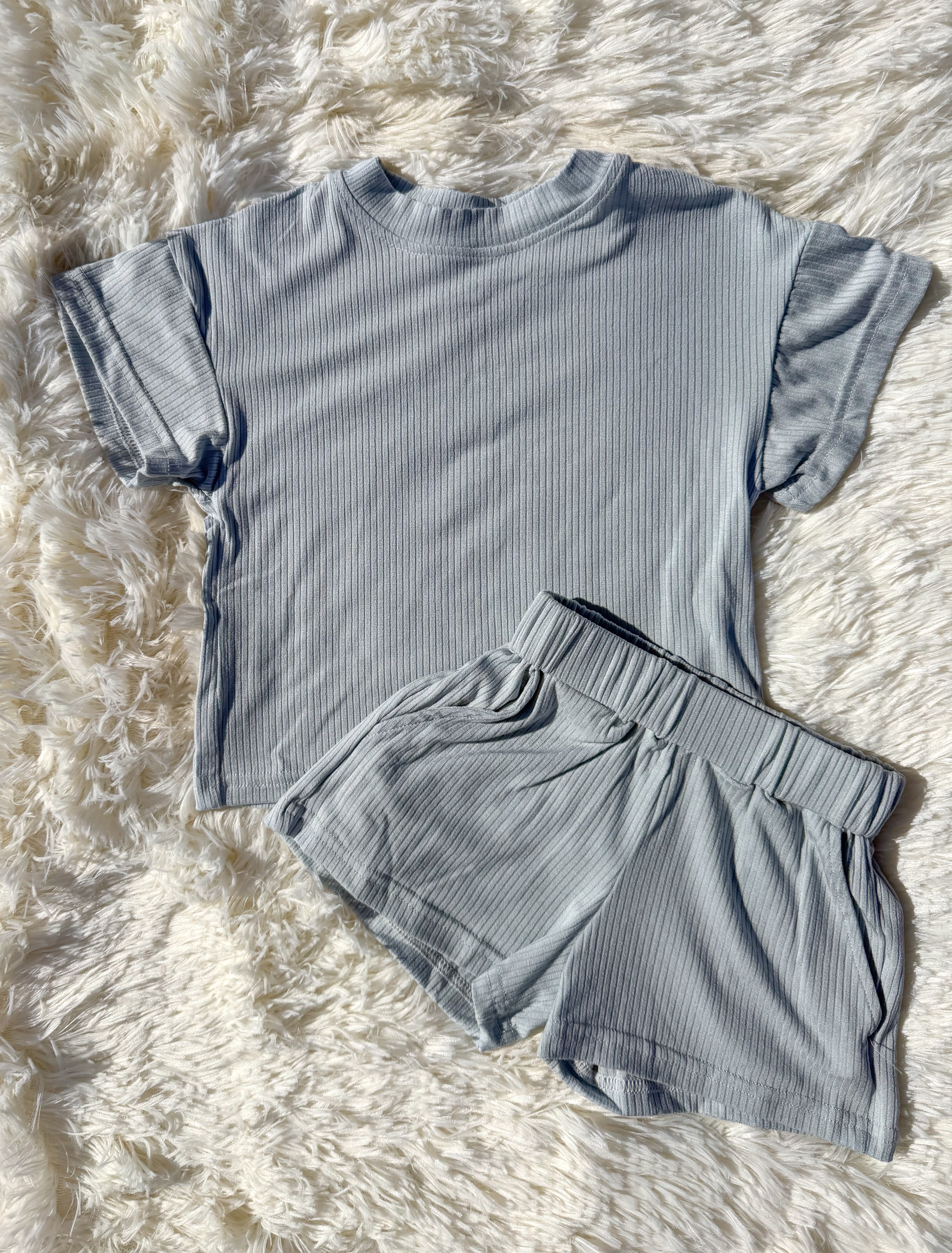 Kids baby blue short set