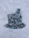 Turquoise Outlaw One Shoulder Top
