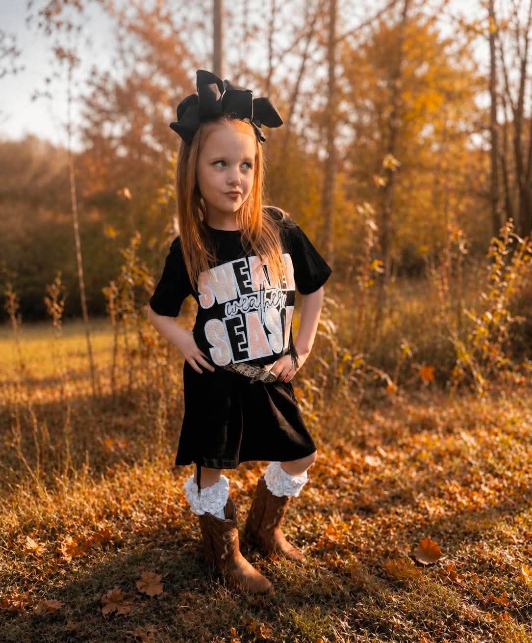 Youth 8/9 Sweater Weather Season T-Shirt Dress