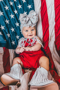 Suede-like USA Fringe Romper (FINAL SALE)