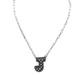 Checkered Initial necklace (FINAL SALE)