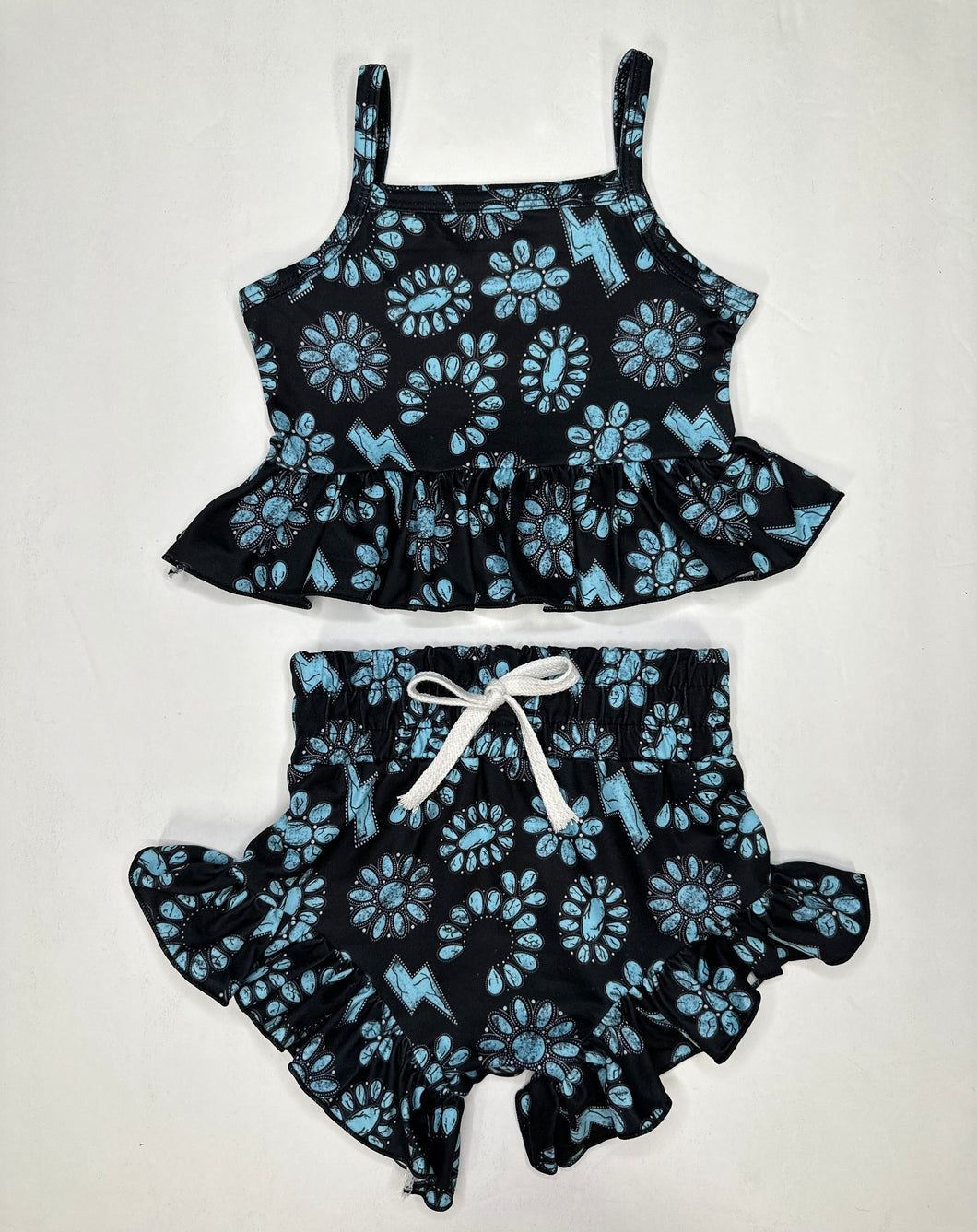 Turquoise Concho Ruffle Set (FINAL SALE)