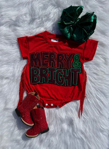 Merry & Bright Fringe Bubble Romper