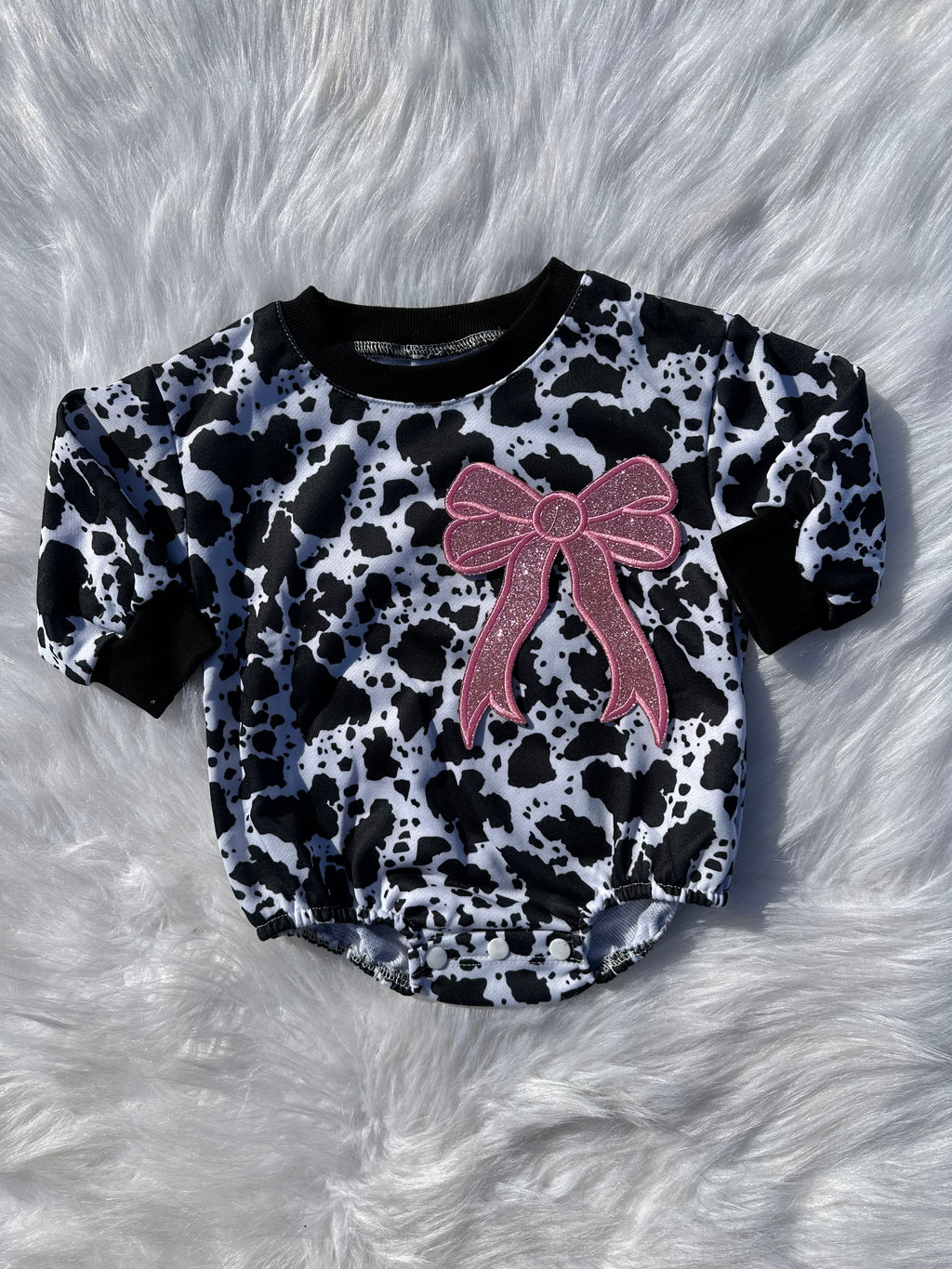 Bow patch bubble rompers (MULTIPLE OPTIONS)