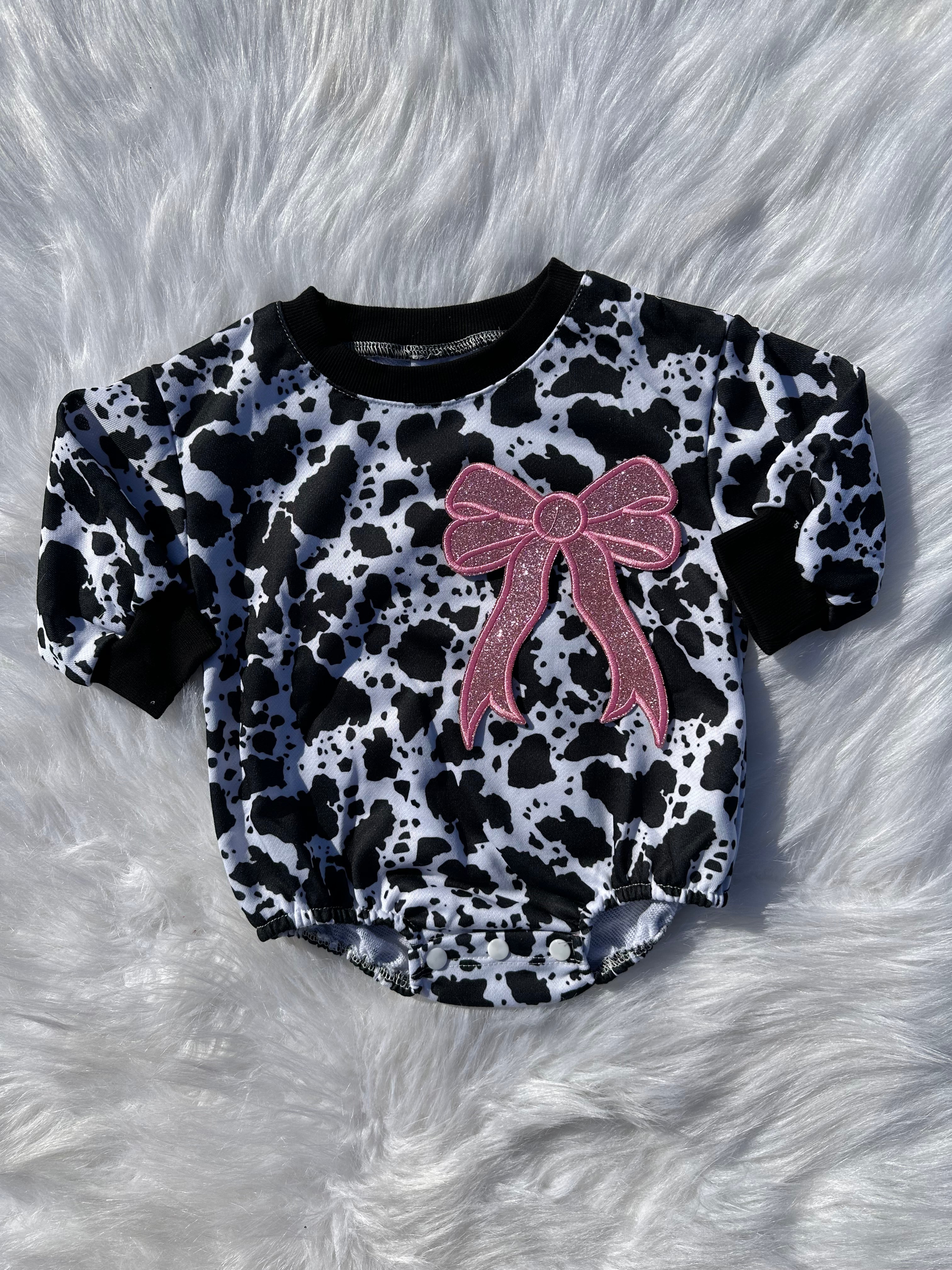 Bow patch bubble rompers (MULTIPLE OPTIONS)