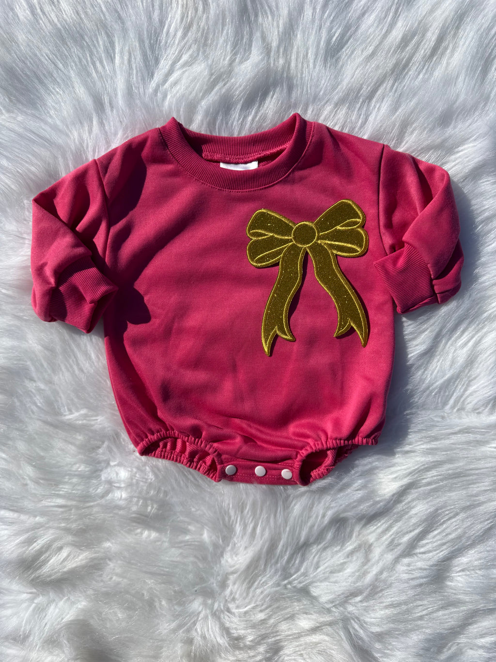 Bow patch bubble rompers (MULTIPLE OPTIONS)