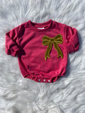 Bow patch bubble rompers (MULTIPLE OPTIONS)