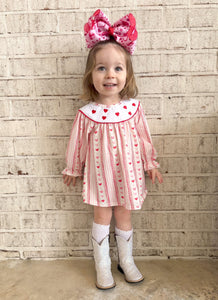 Girls Love Ya Valentines Smocked Girls Set