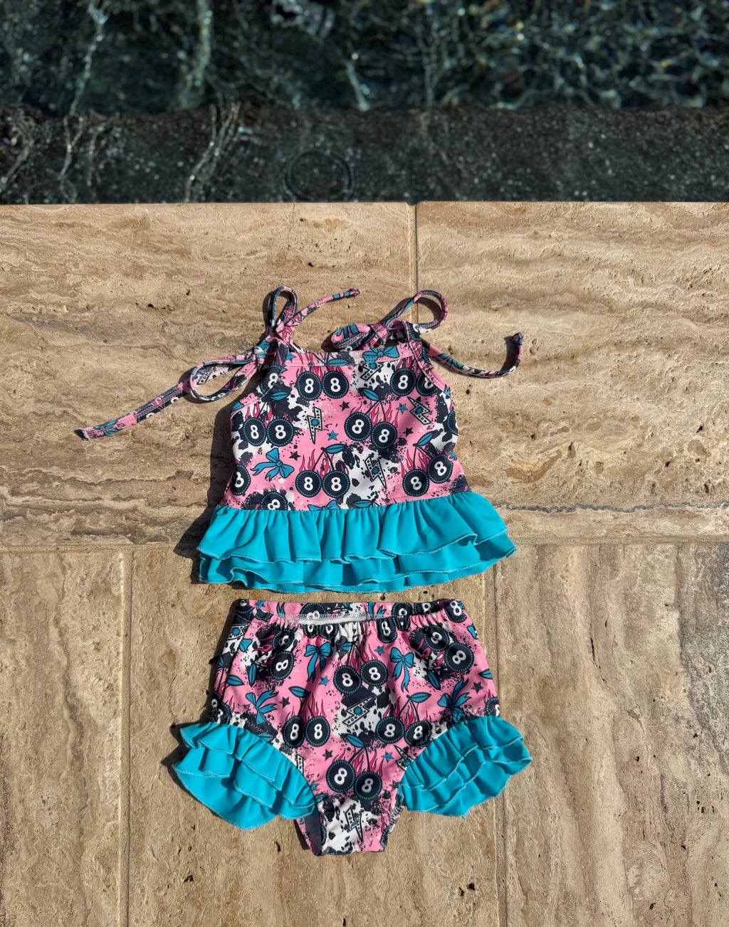 Cherry Western 2 Piece Swim Suit