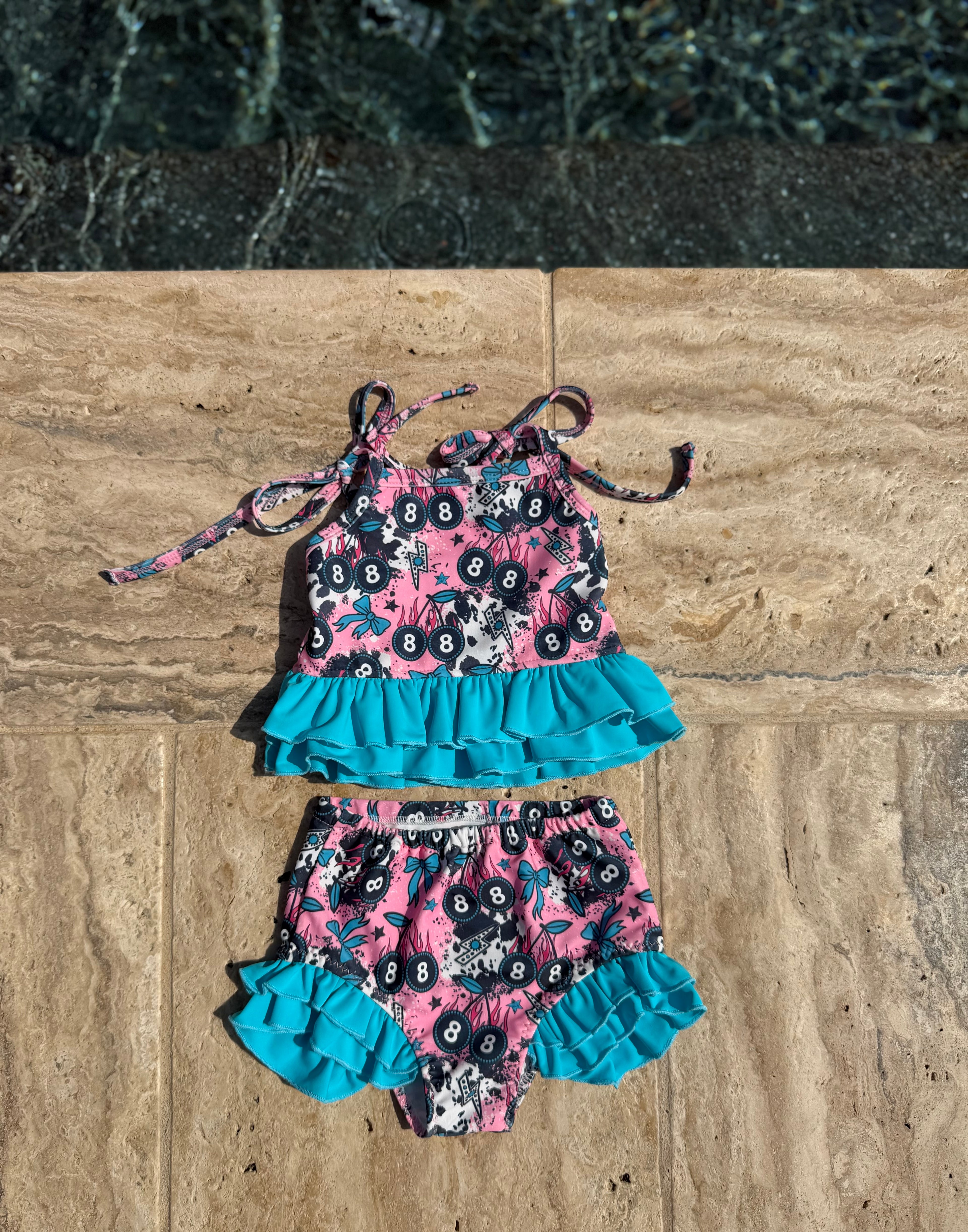 Cherry Western 2 Piece Swim Suit