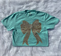 Cheetah bow bedazzled tee