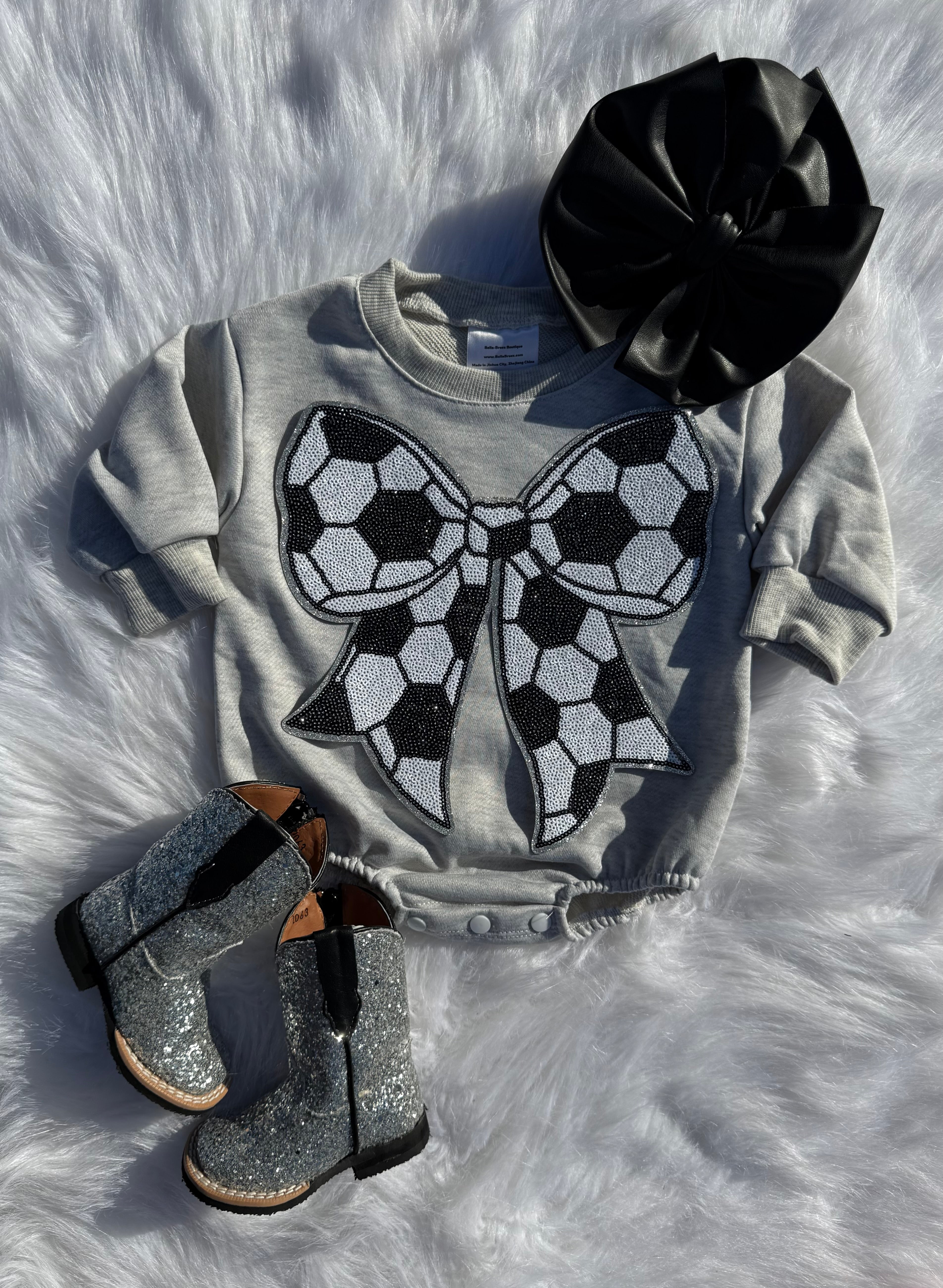 Soccer Bow Bubble Romper (4 options)