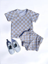 Load image into Gallery viewer, Tan Checkered Short Set
