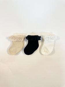 Ankle Knit Lace Girl Socks (FINAL SALE)