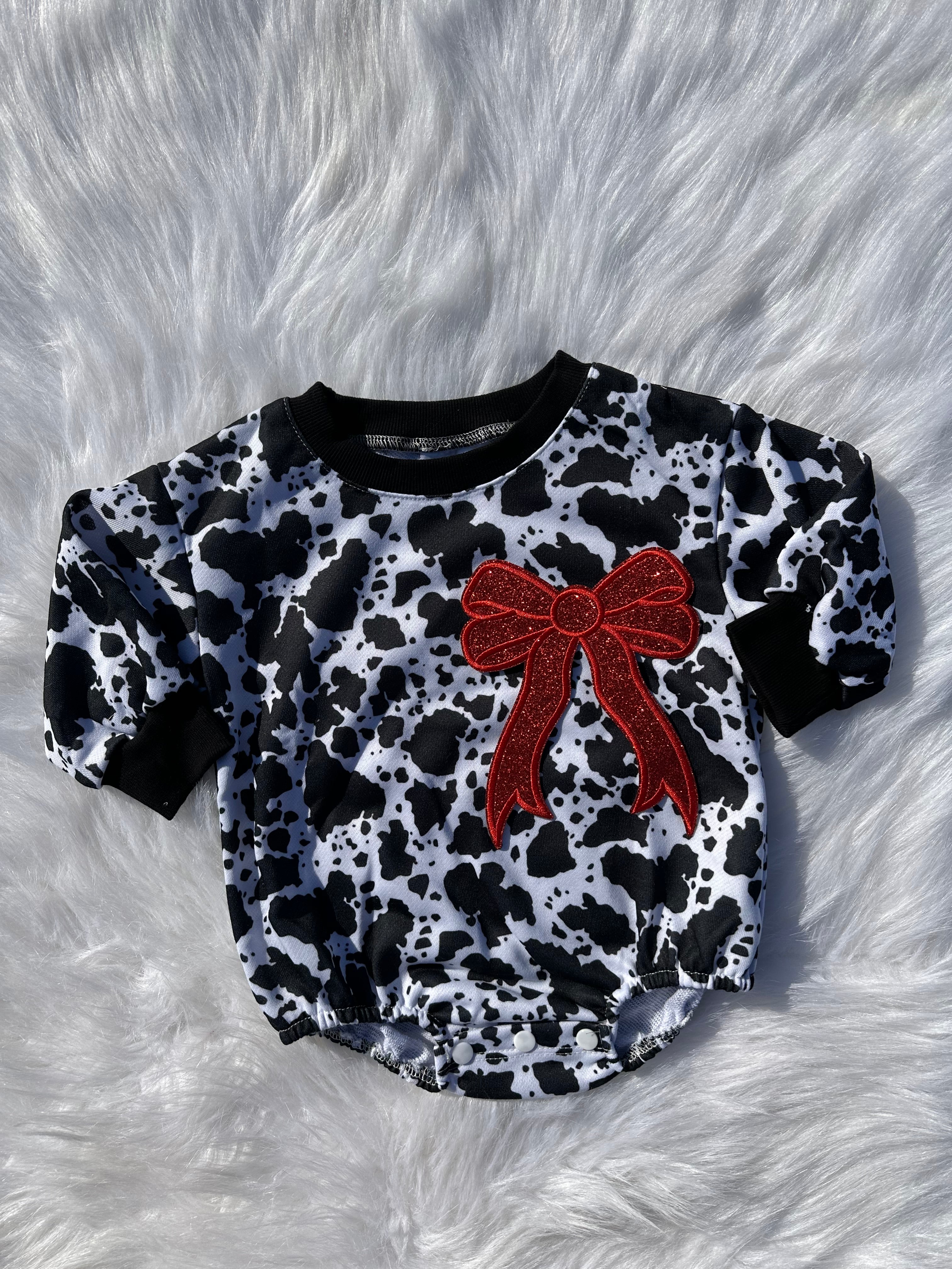 Bow patch bubble rompers (MULTIPLE OPTIONS)
