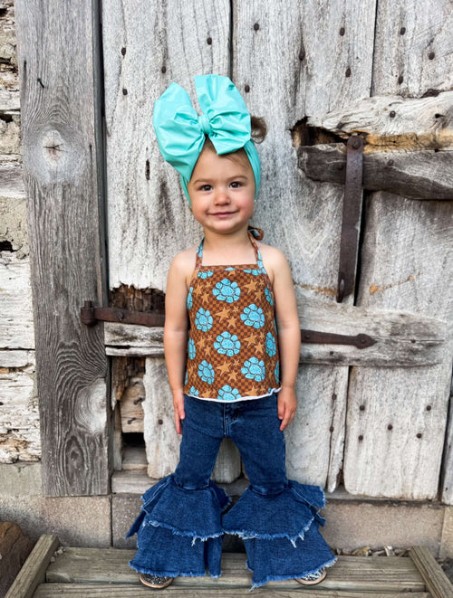 Acid Wash Double Bell Bottoms (FINAL SALE)