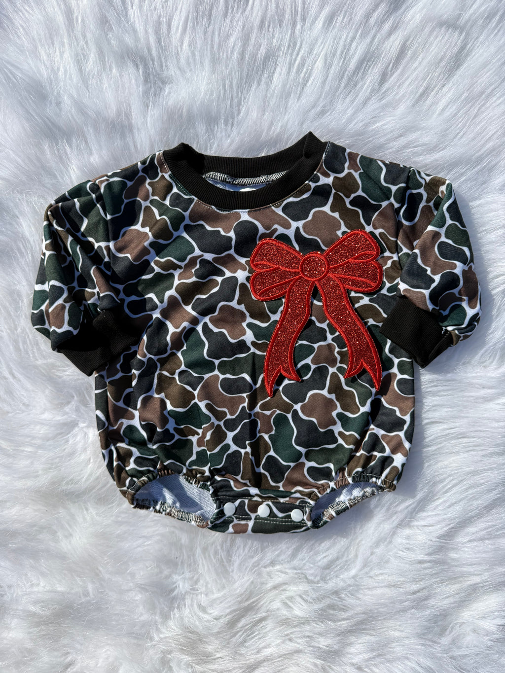 Bow patch bubble rompers (MULTIPLE OPTIONS)