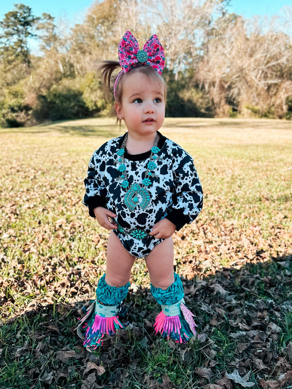 Cow Print Bubble Romper