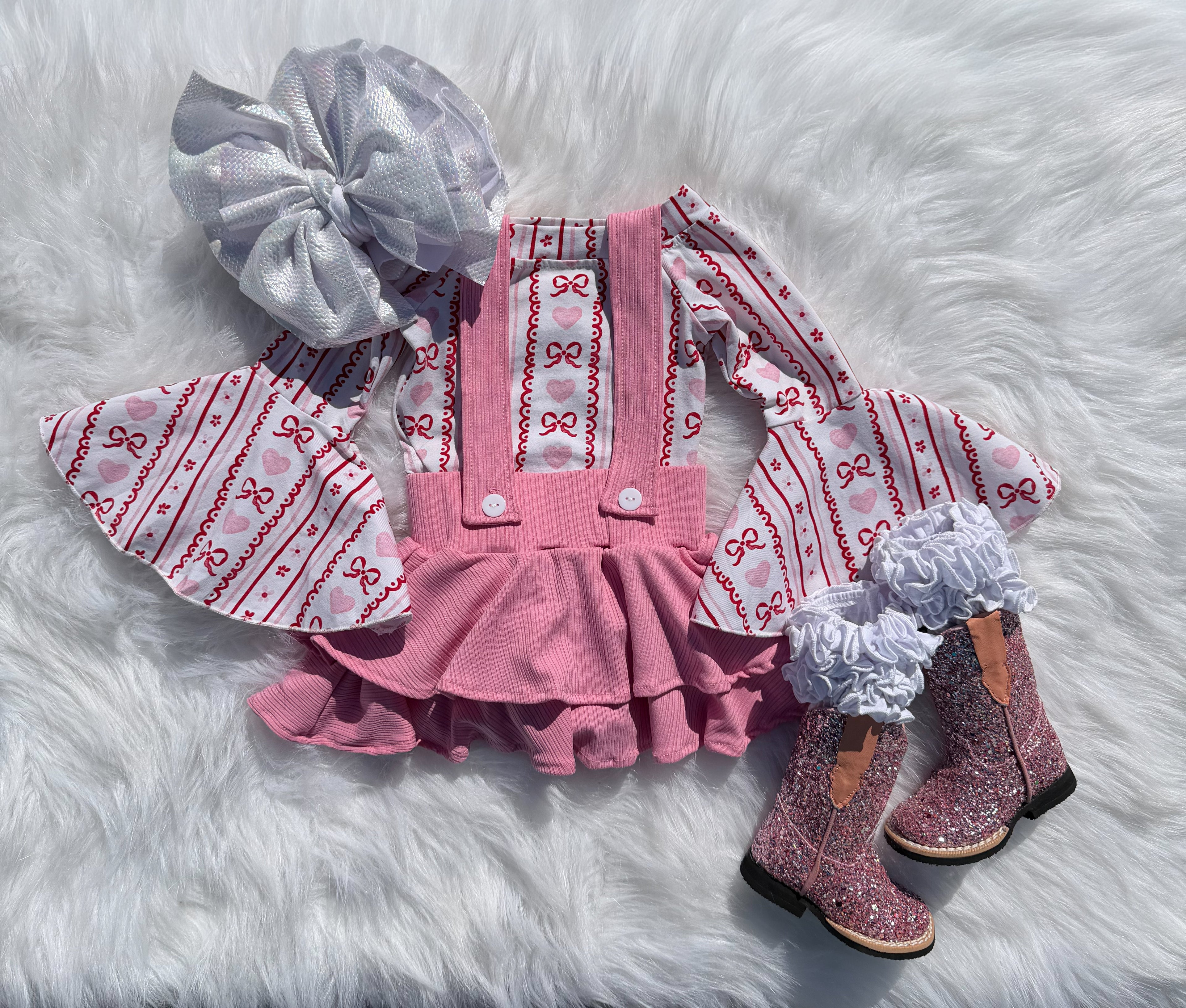 Pink suspender skirt