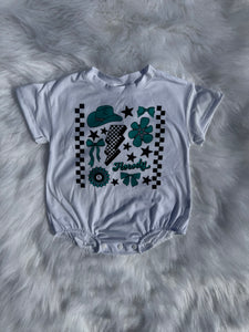 Howdy Collage bubble romper