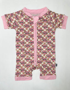 Checkered Mama's Girl Bamboo Shortie Romper