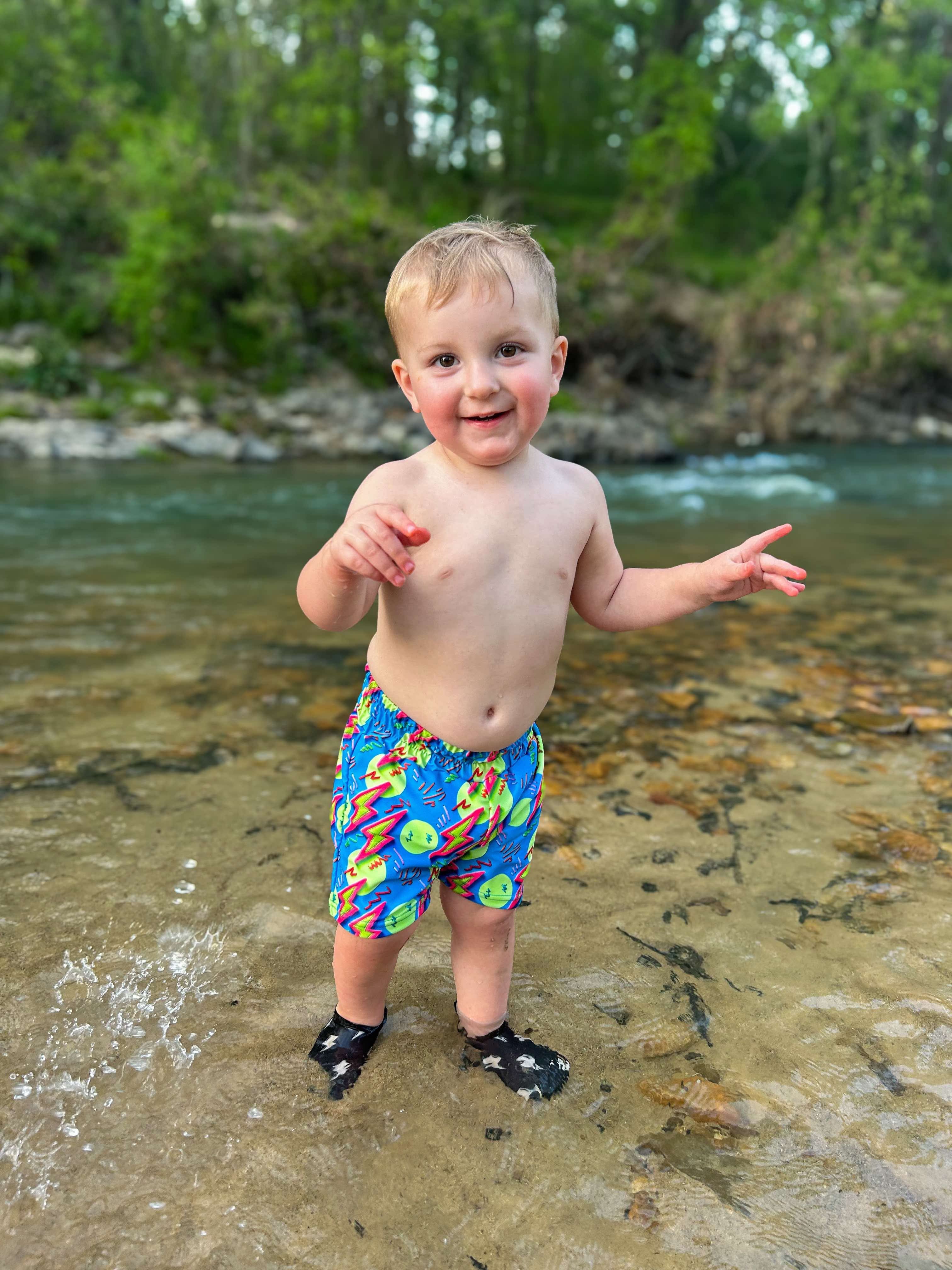 Newborn Neon Bolts Swim Trunks (FINAL SALE)