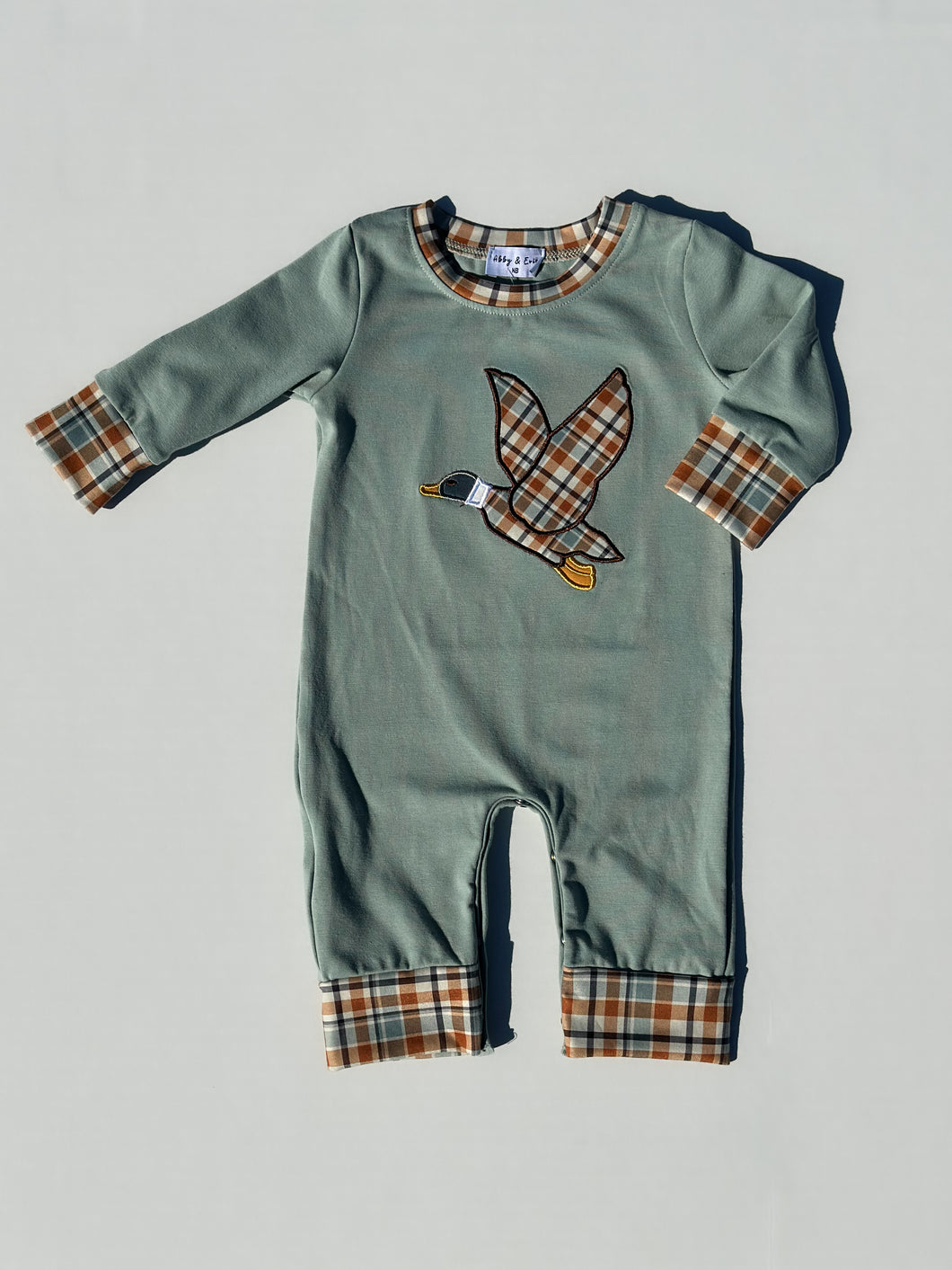 Sage Duck Boys Smocked Romper