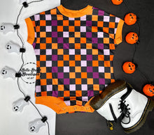 Load image into Gallery viewer, Halloween Checks Bubble Romper

