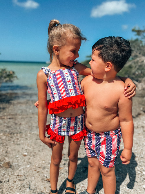 14/16Y Stars and Stripes Swim Trunks (FINAL SALE)