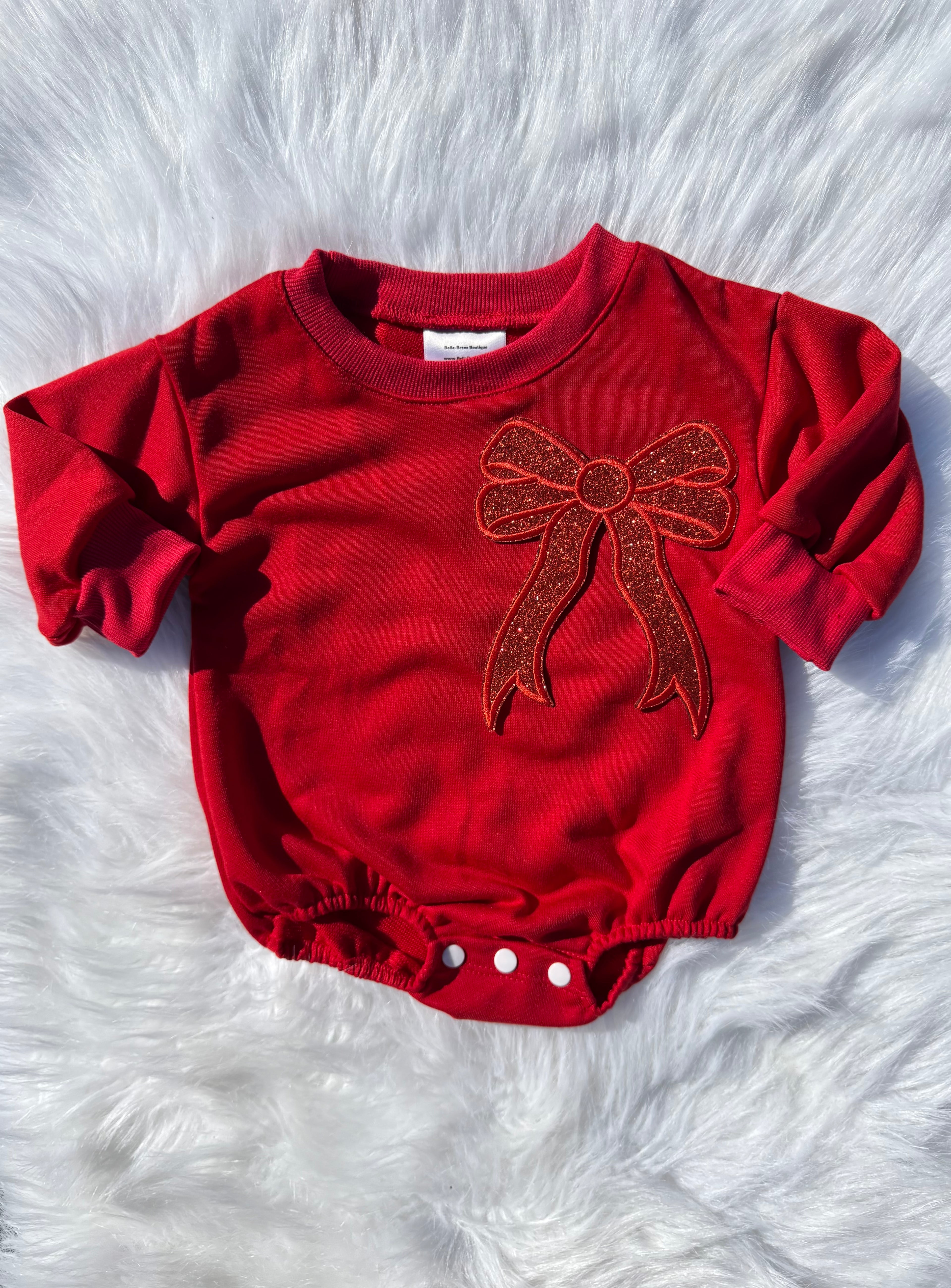 Bow patch bubble rompers (MULTIPLE OPTIONS)