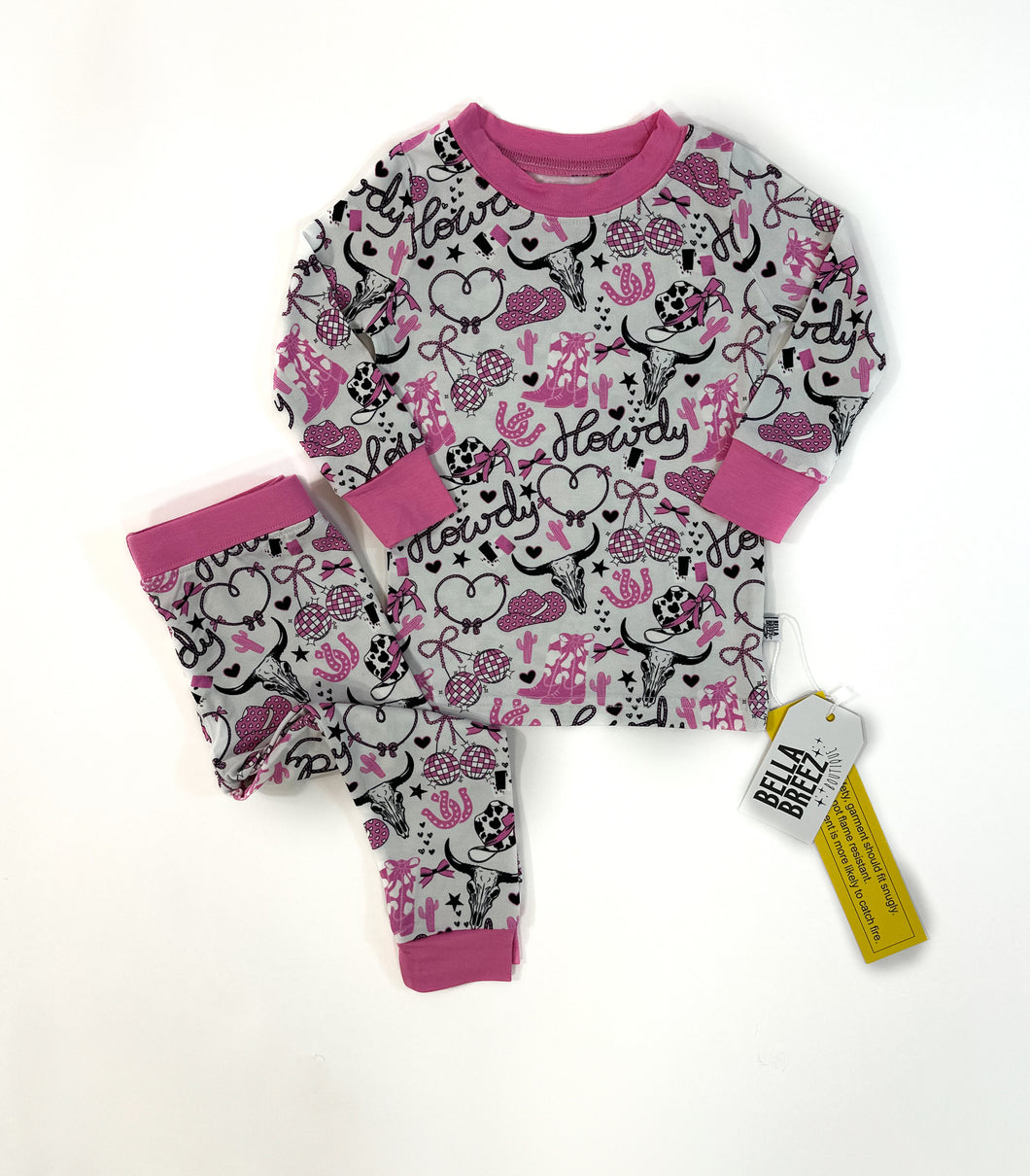 Pink Howdy Bamboo Set