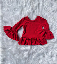 Load image into Gallery viewer, Chili Pepper Ruffled Sleeve Top
