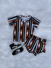 Load image into Gallery viewer, Brown Aztec Short Set
