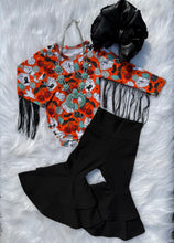 Load image into Gallery viewer, Haunted honky tonk fringe leo/top
