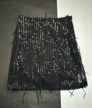 Load image into Gallery viewer, Black Sequin Skirt (FINAL SALE)
