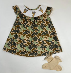 Camo Deer Smocked Dress