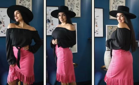 Women’s Faux Suede Fringe Skirts (2 colors) (FINAL SALE)