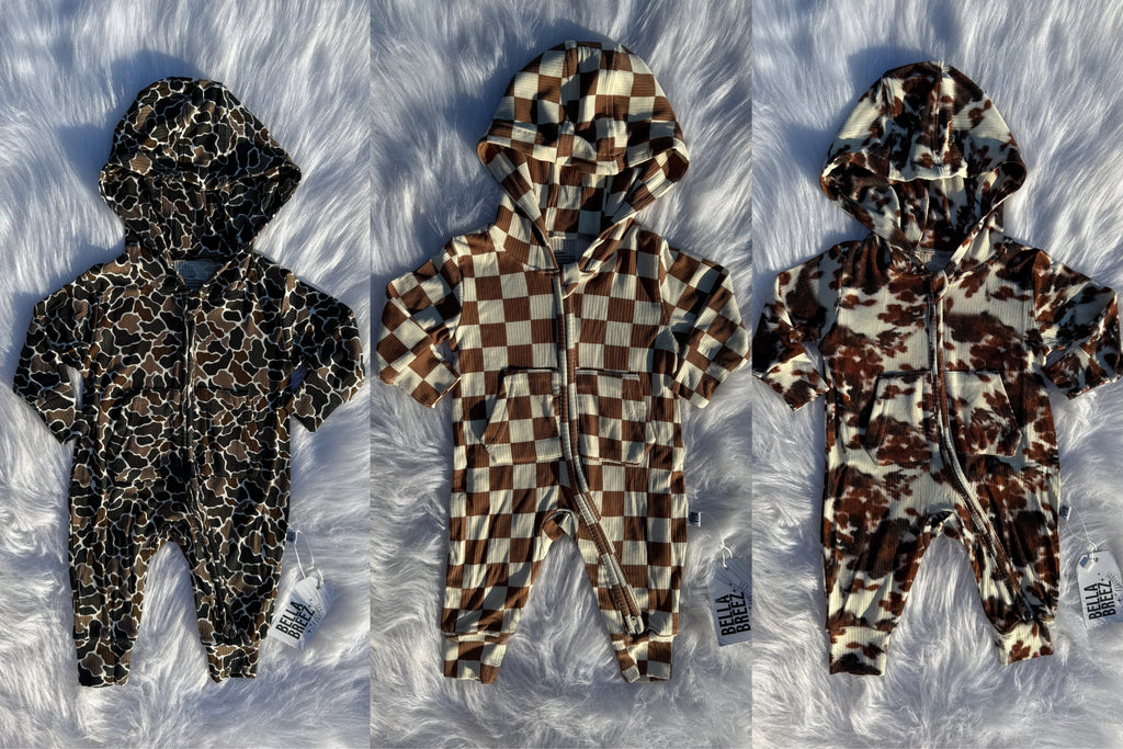 Hooded Bamboo Rompers (3 options)