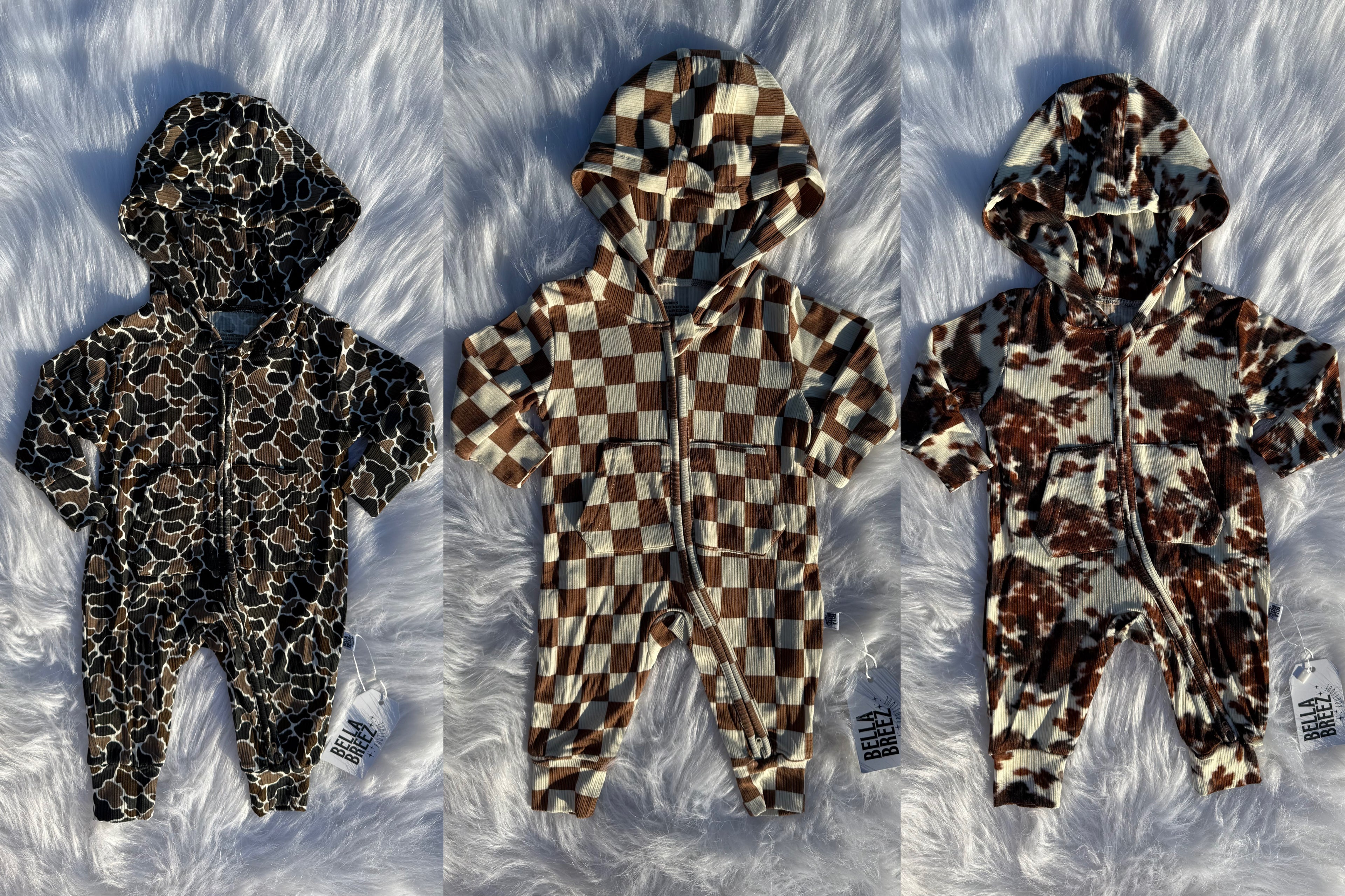 Hooded Bamboo Rompers (3 options)