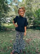 Load image into Gallery viewer, Back in Black ruffle top
