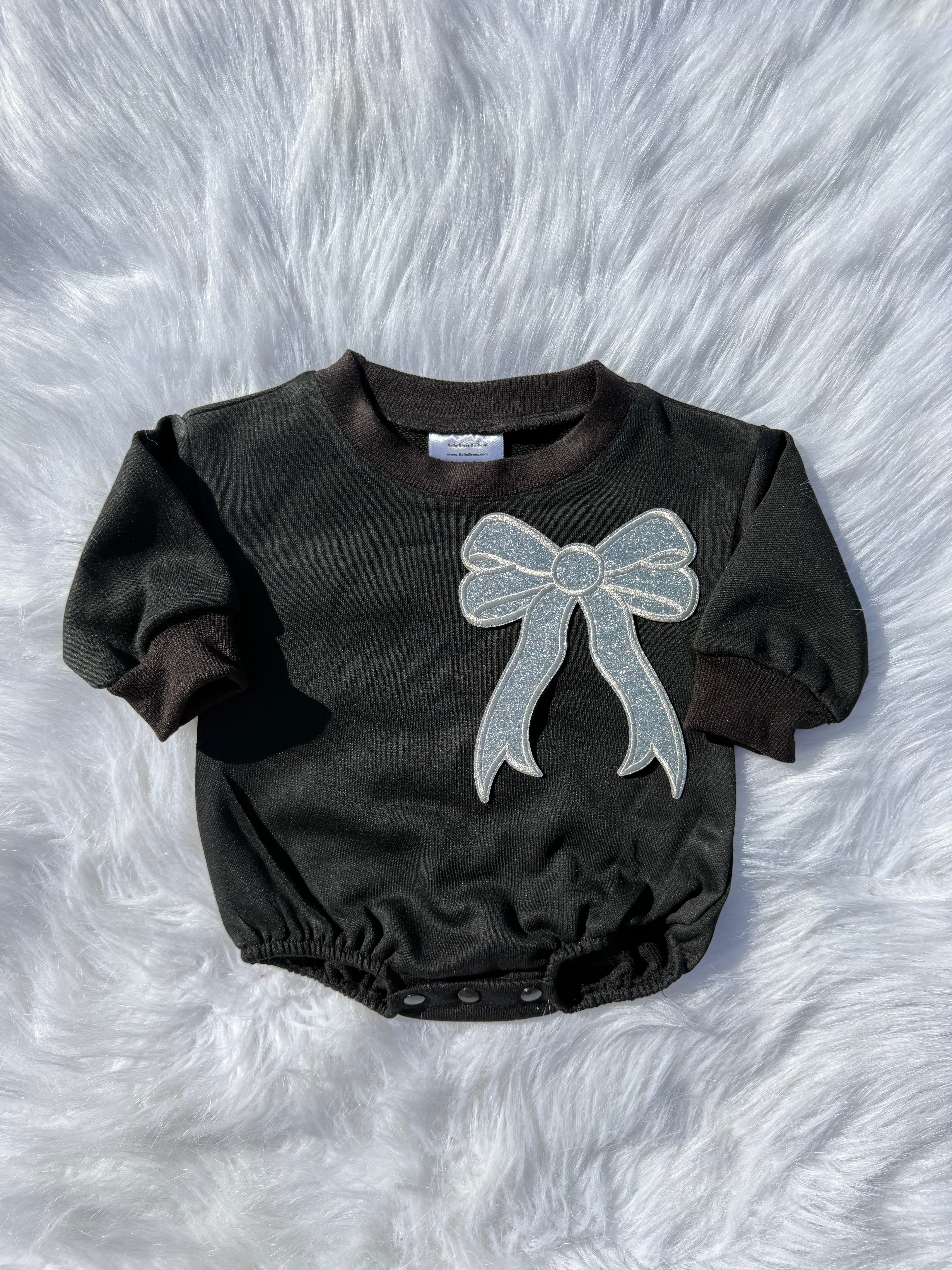 Bow patch bubble rompers (MULTIPLE OPTIONS)